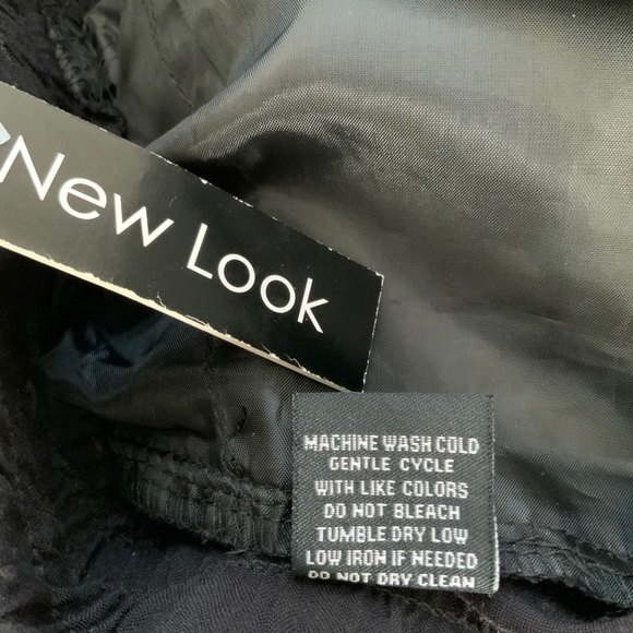 New Look Cargo Jogger Black Elastic Waist Ankle Zip M - Picture 9 of 10